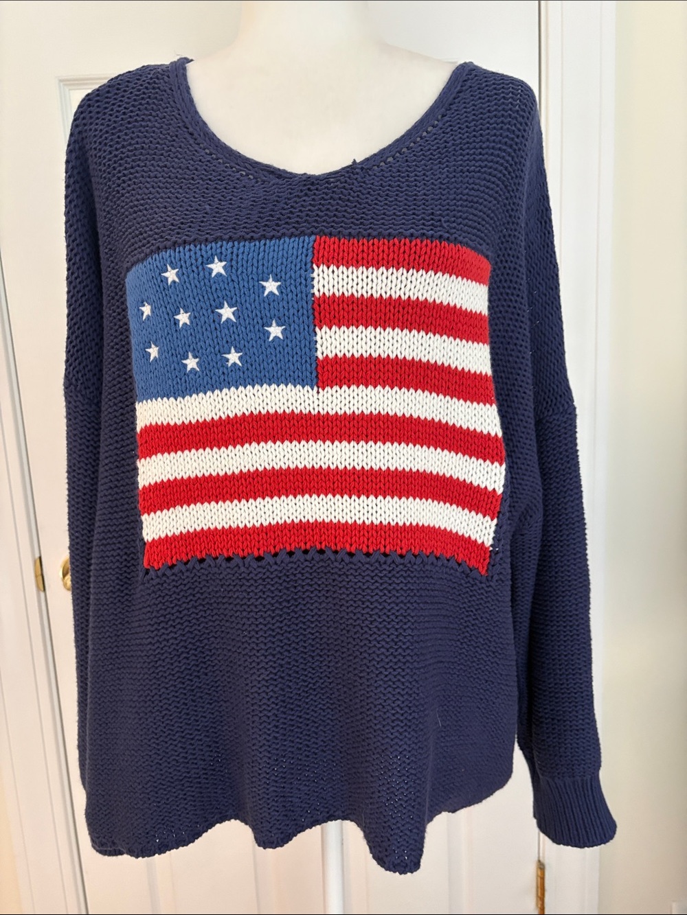 Vintage Havana Crewneck American Flag Sweater